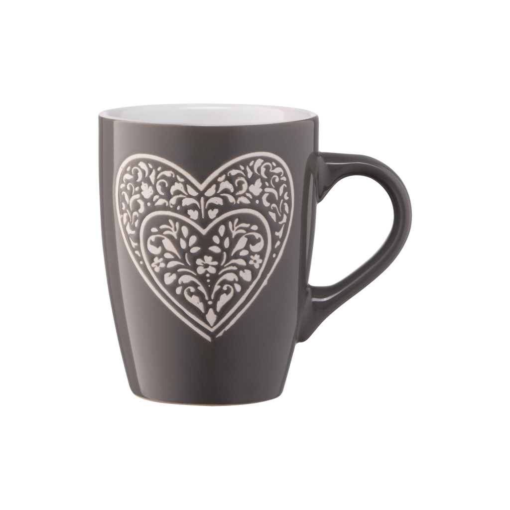 Чашка Ardesto Heart 330 мл Deep Grey (AR3467DGR) - зображення 3