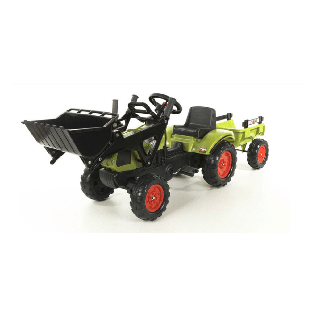Веломобіль Falk Claas Arion трактор з причепом і переднім ковшем Зелений (2040AM) - изображение 3