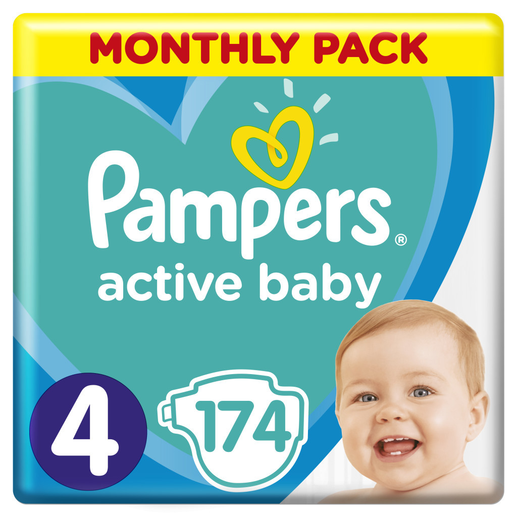 Підгузки Pampers Active Baby Maxi Розмір 4 (9-14 кг) 174 шт (8001090910820) - зображення 1