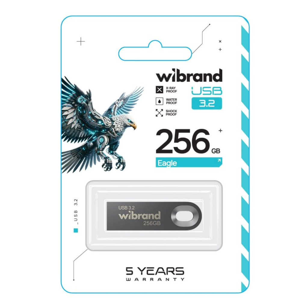 USB флеш накопичувач Wibrand 256GB Eagle Grey USB 3.2 Gen 1 (USB 3.0) (WI3.2/EA256U10G) - зображення 3