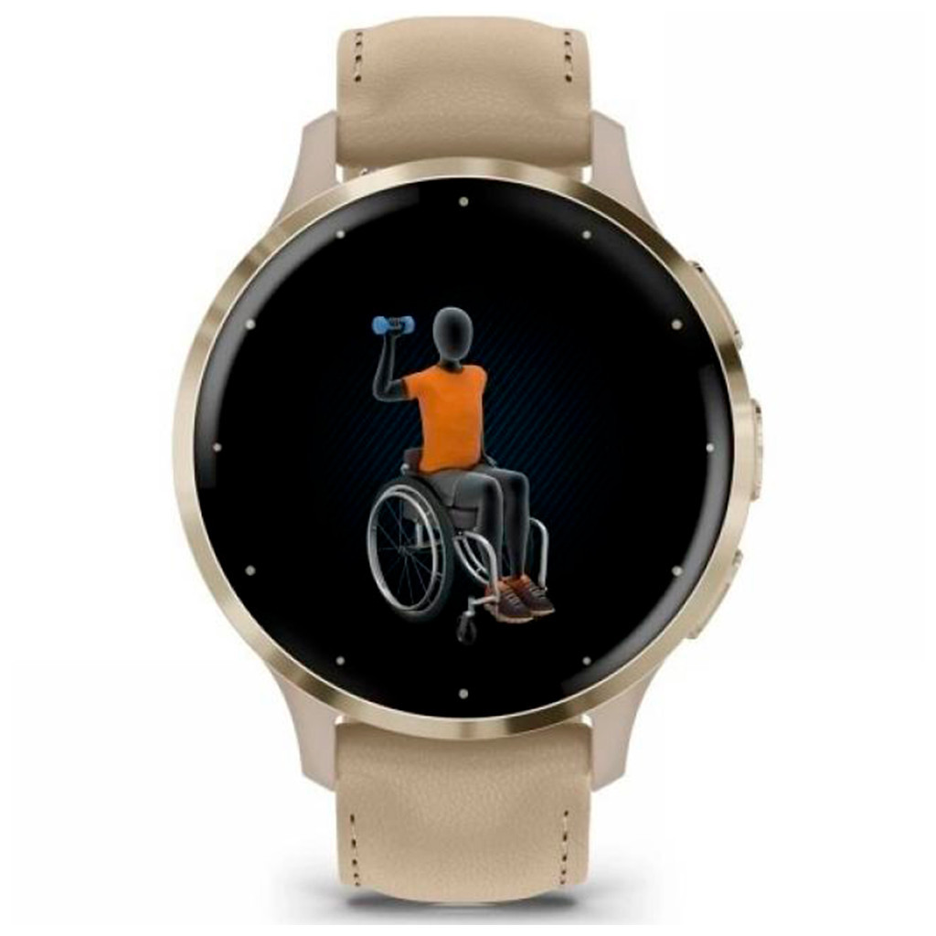 Смарт-годинник Garmin Venu 3S, Fr. Gray + Soft Gold, Leather, GPS (010-02785-55) - зображення 8
