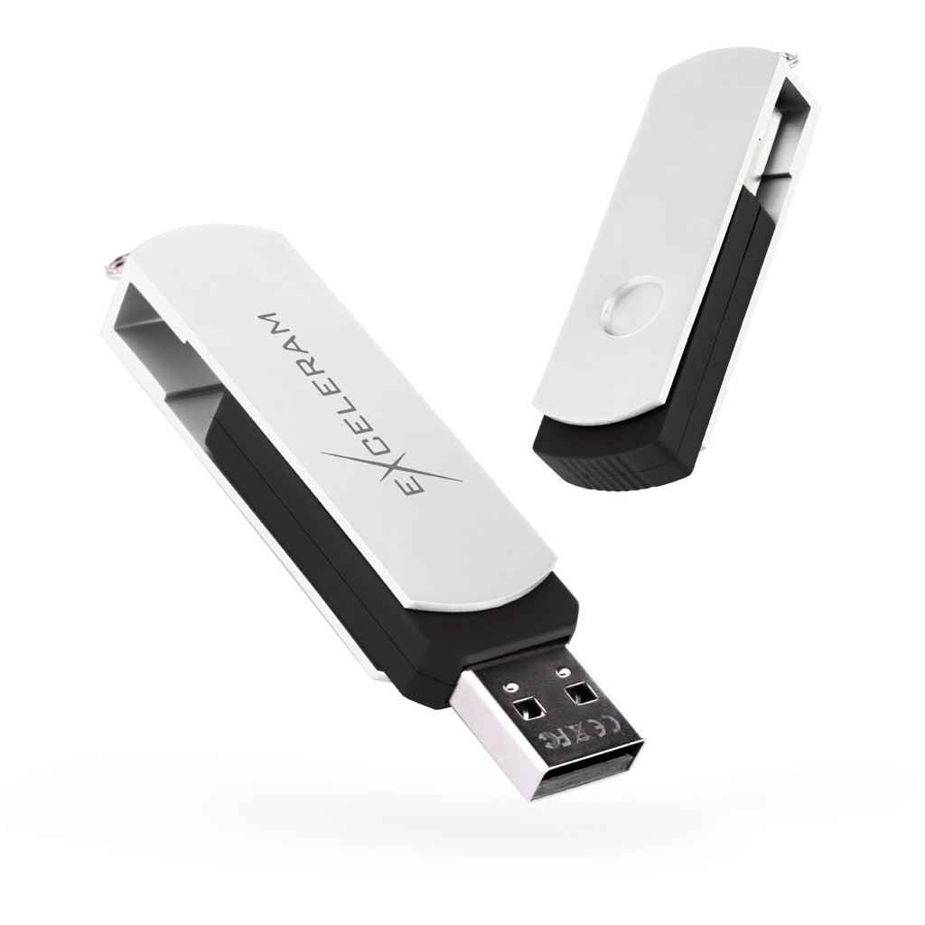 USB флеш накопичувач eXceleram 16GB P2 Series White/Black USB 2.0 (EXP2U2WH2B16) - зображення 1