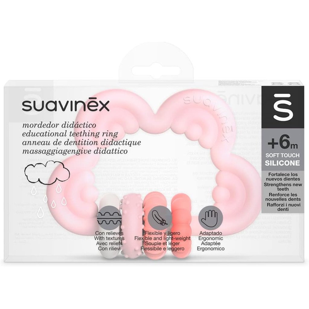 Прорізувач Suavinex силіконовий з бряскальцем/рожевий (401440) - зображення 2