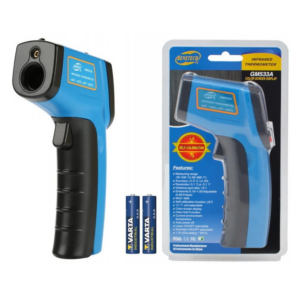 Пірометр Benetech -50-530C (GM533A) - изображение 6