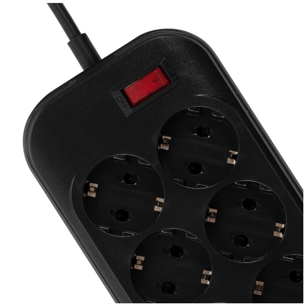 Мережевий фільтр живлення ColorWay CW-CHE64B, 6 розеток/4USB Black (CW-CHE64B) - зображення 6