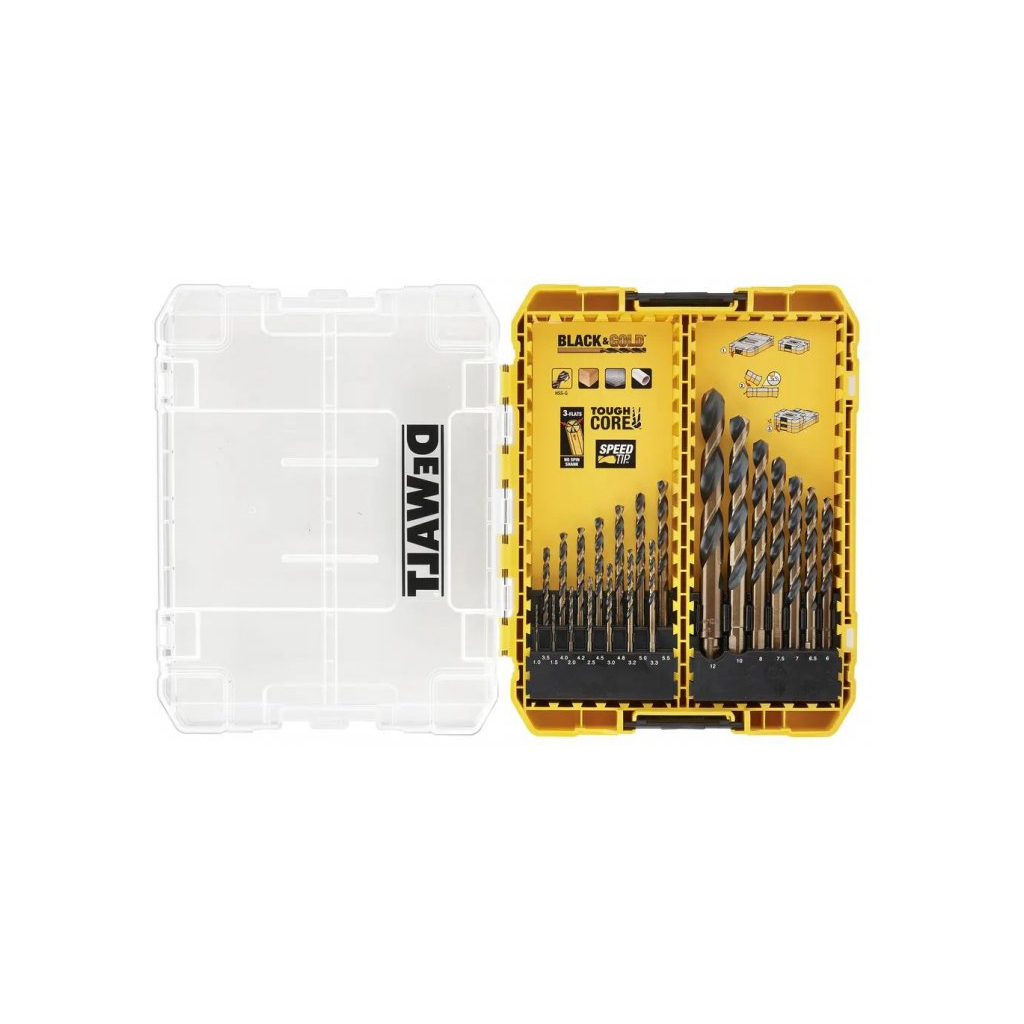 Набір свердл DeWALT по металу Black&Gold HSS-G, 21 шт, кейс ToughCase (DT70755) - зображення 2
