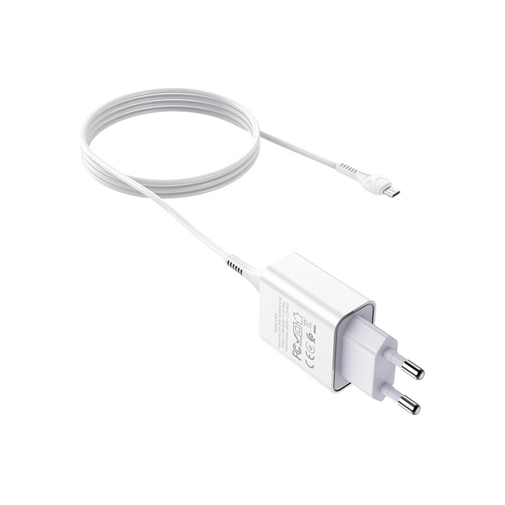 Зарядний пристрій HOCO C81A Asombroso USB + cable Micro 5P 10.5W White (6931474727954) - зображення 4