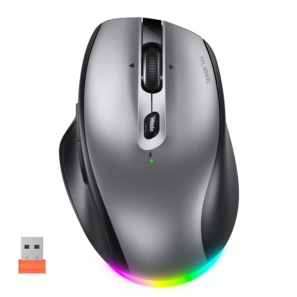 Мишка Meetion BTM007 Wireless/Bluetooth Gray (MT-BTM007-W) - зображення 1