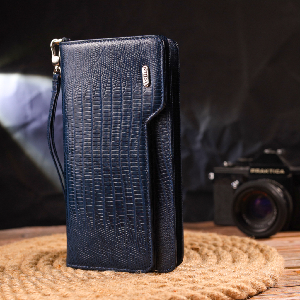 Портмоне Canpellini З натуральної шкіри Синє (21542) - зображення 8