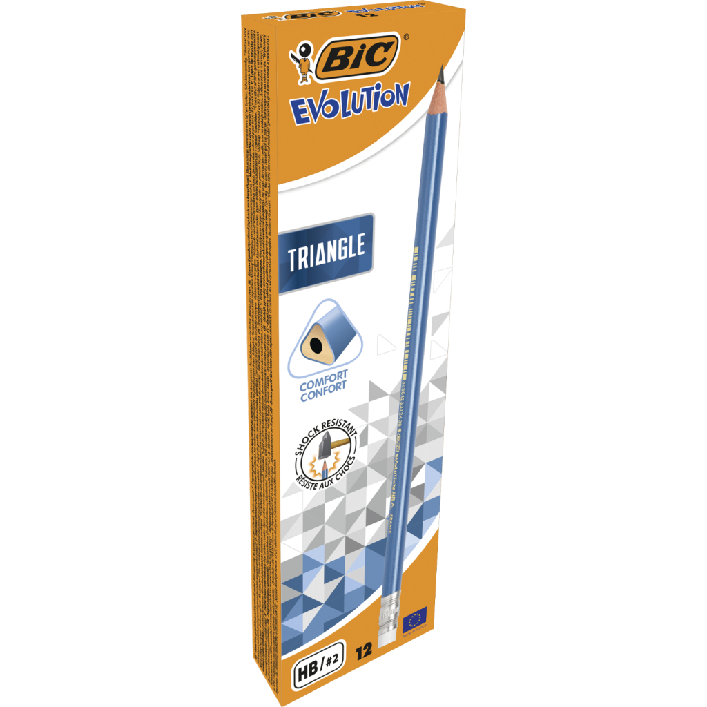 Олівець графітний Bic Evolution Triangle НВ 2 мм з гумкою (bc964849) - зображення 2