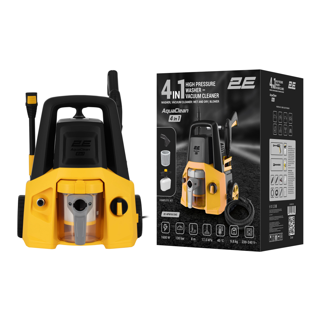 Мийка високого тиску 2E AquaClean 1600Вт, 130бар, 480л/год, шланг 8м (2E-HPW1613VC) - зображення 12
