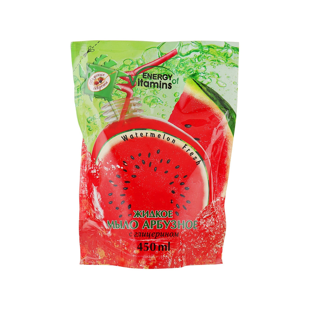 Рідке мило Energy of Vitamins Кавунове з гліцерином дой-пак 450 мл (4820074623075) - зображення 3