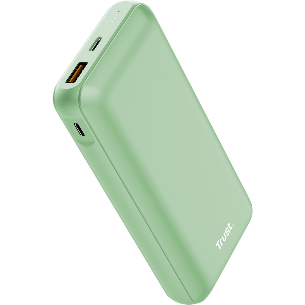 Батарея універсальна Trust 20000mAh Redoh, USB-A/2хUSB-C, 18W, QC 3.0, PD, green (25035_TRUST) - зображення 7