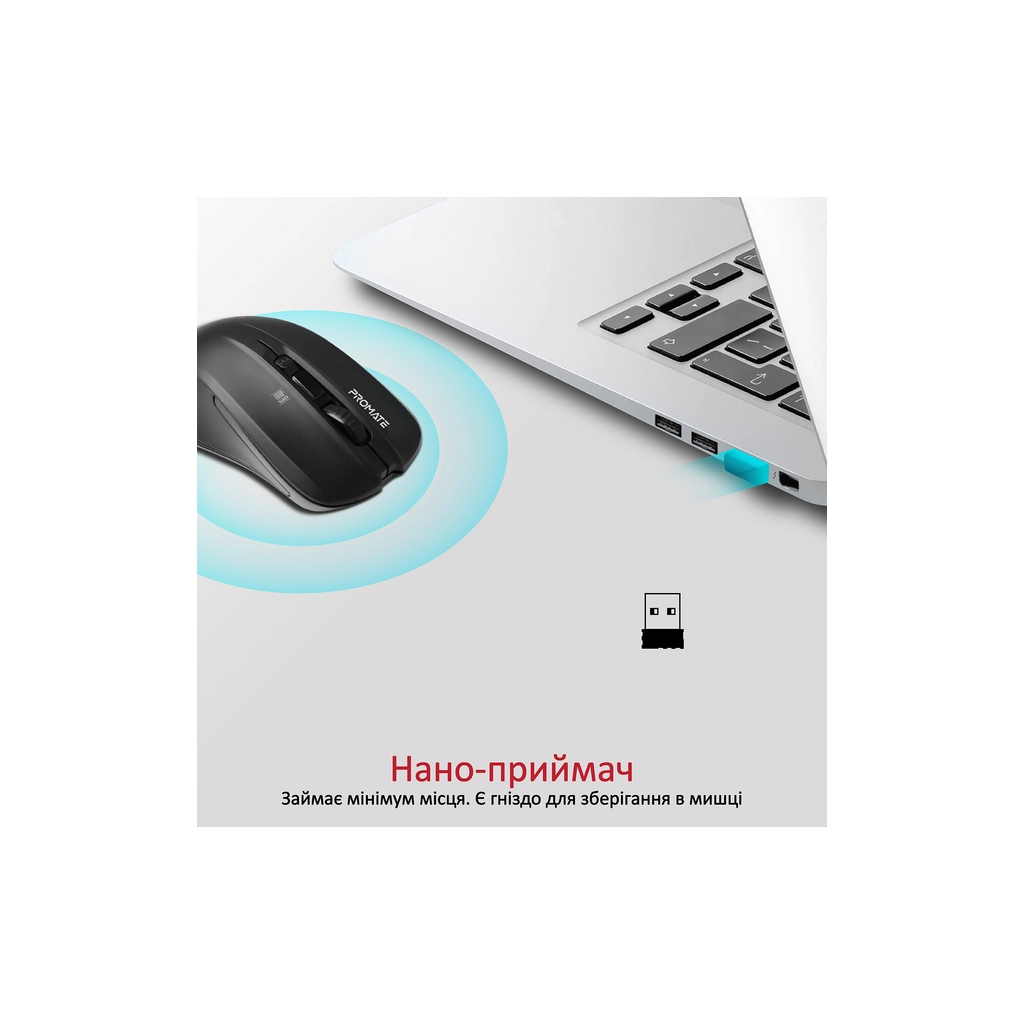 Мишка Promate Contour Wireless Black (contour.black) - зображення 4
