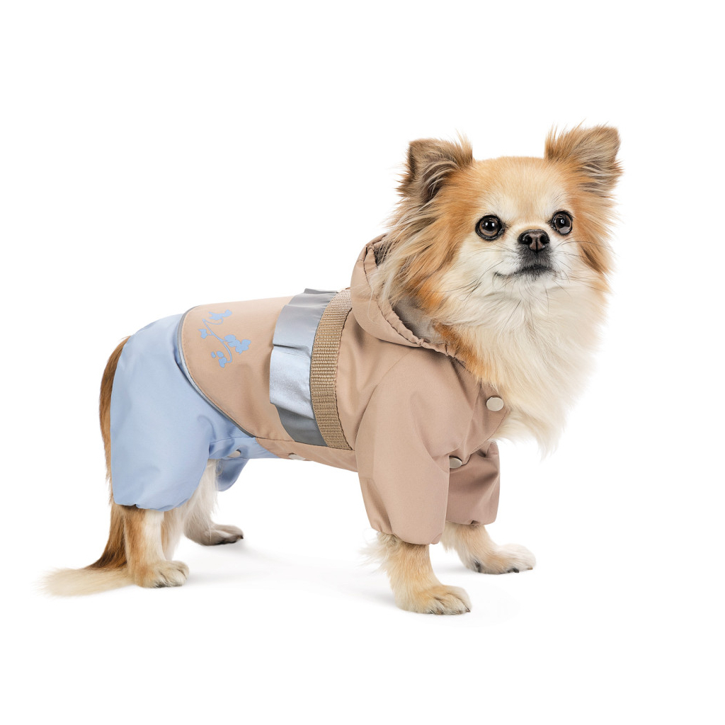 Дощовик для тварин Pet Fashion Tina ХS бежевий/блакитний (4823082435135) - изображение 2