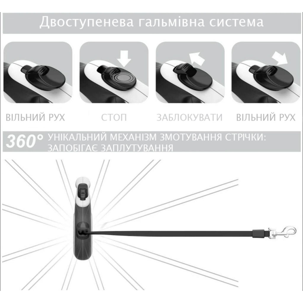 Повідець для собак WAUDOG R-leash "Супермен Лого" S до 15 кг 5 м (8124-1012-01) - зображення 5