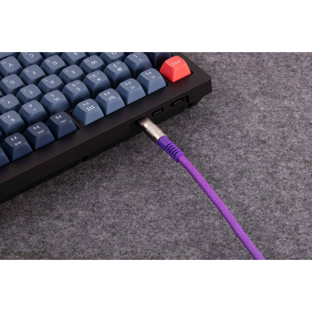 Дата кабель USB-C + USB A to USB-C 1.0m Double-Sleeved Geek purple Keychron (CAB23_KEYCHRON) - зображення 4
