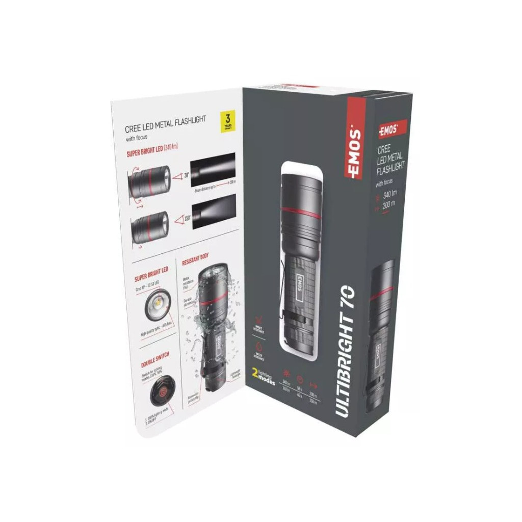 Ліхтар EMOS P3170 340Lm 3AAA Metal (P3170) - зображення 9