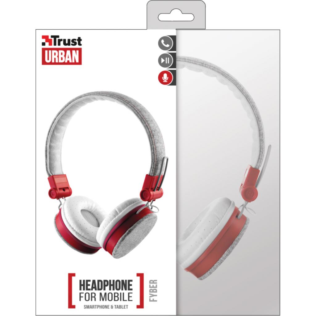 Навушники Trust Urban Revolt Fyber Headphone Grey-Red (20073) - зображення 6