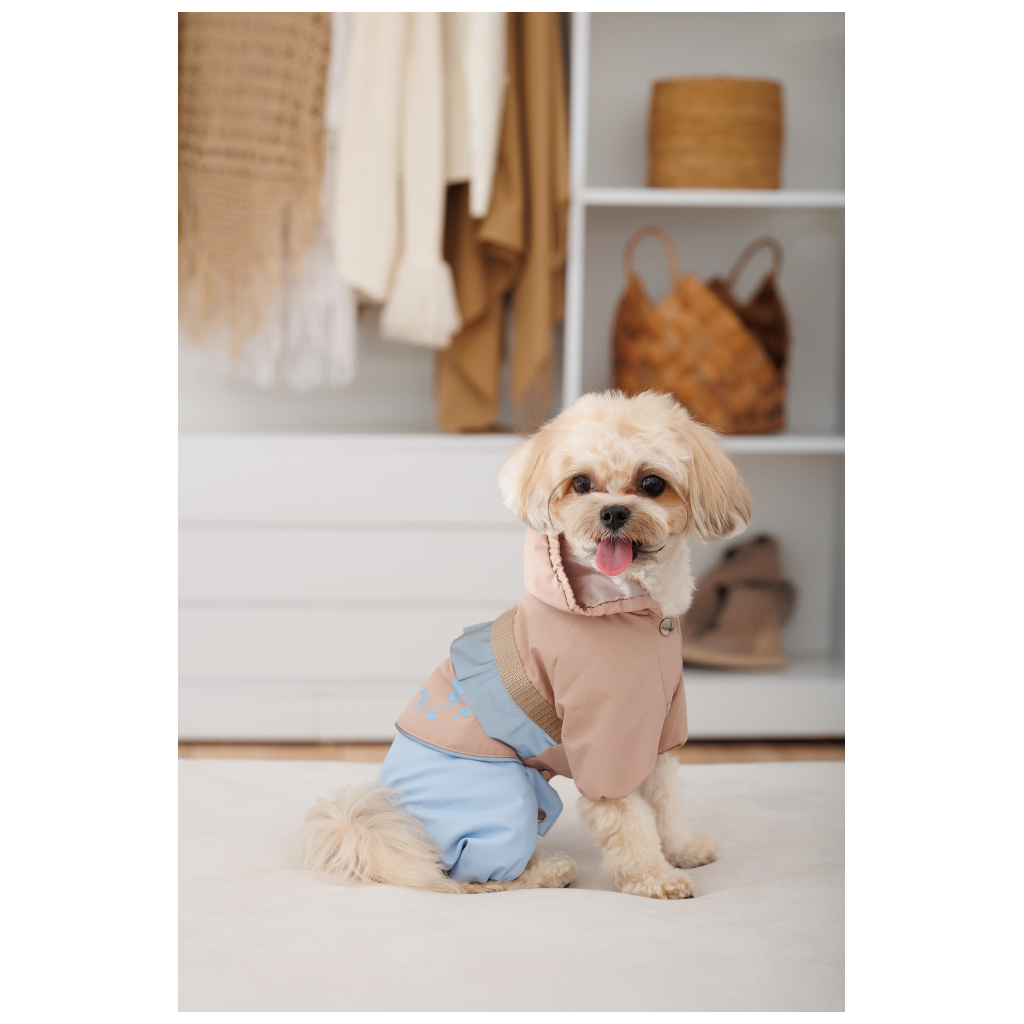 Дощовик для тварин Pet Fashion Tina ХS бежевий/блакитний (4823082435135) - изображение 6