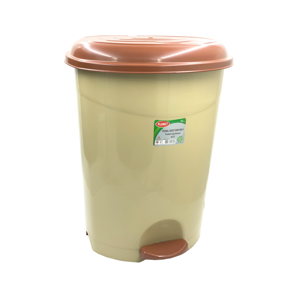 Контейнер для сміття Planet Household №5 з педаллю бежевий 50 л (10345) - изображение 1