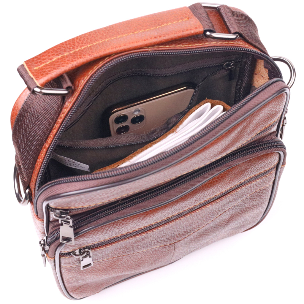 Сумка Vintage З ручкою шкіряна Руда (21277) - зображення 7