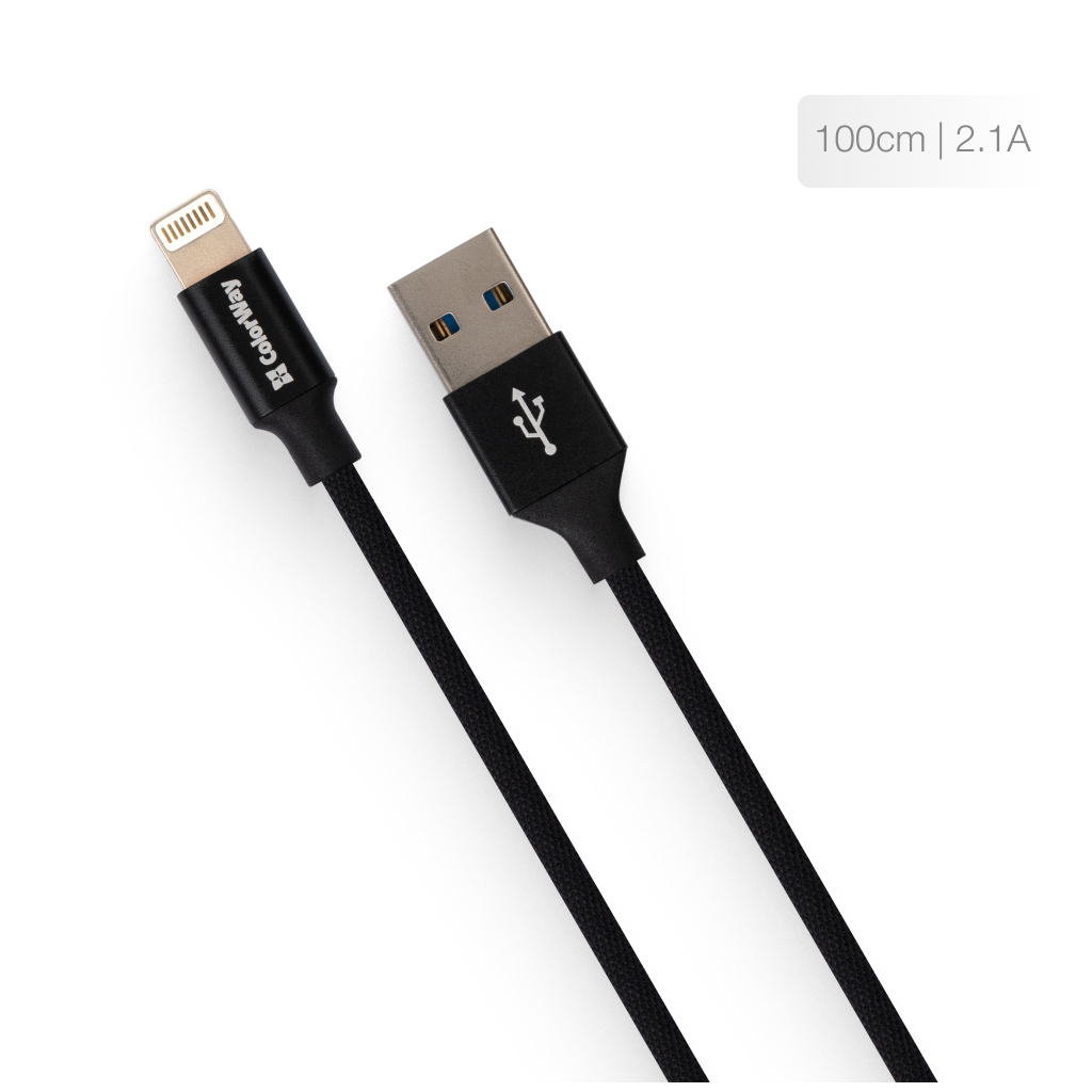 Дата кабель USB 2.0 AM to Lightning 1.0m black ColorWay (CW-CBUL004-BK) - зображення 4