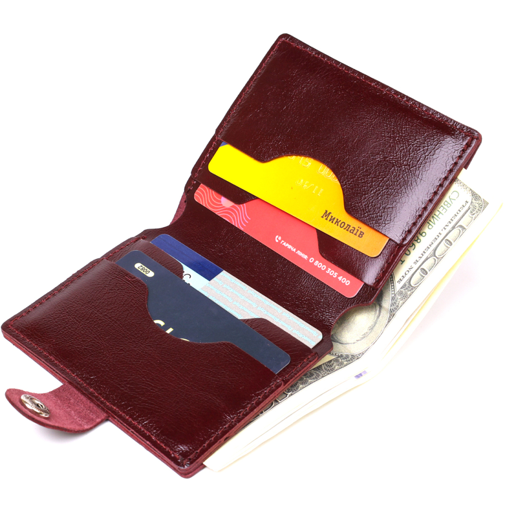 Портмоне Shvigel Шкіряне Бордове (16505) - зображення 7