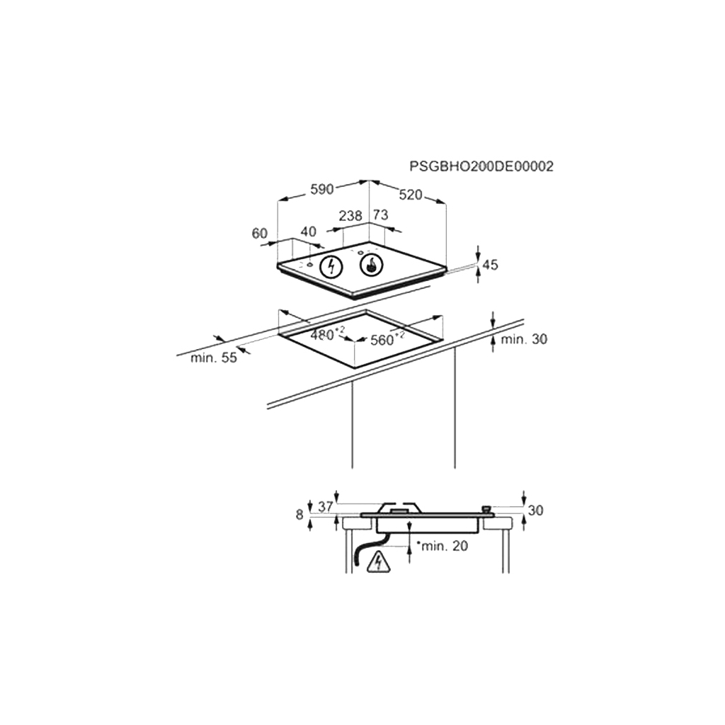 Варочна поверхня AEG HKB64420NB - зображення 3