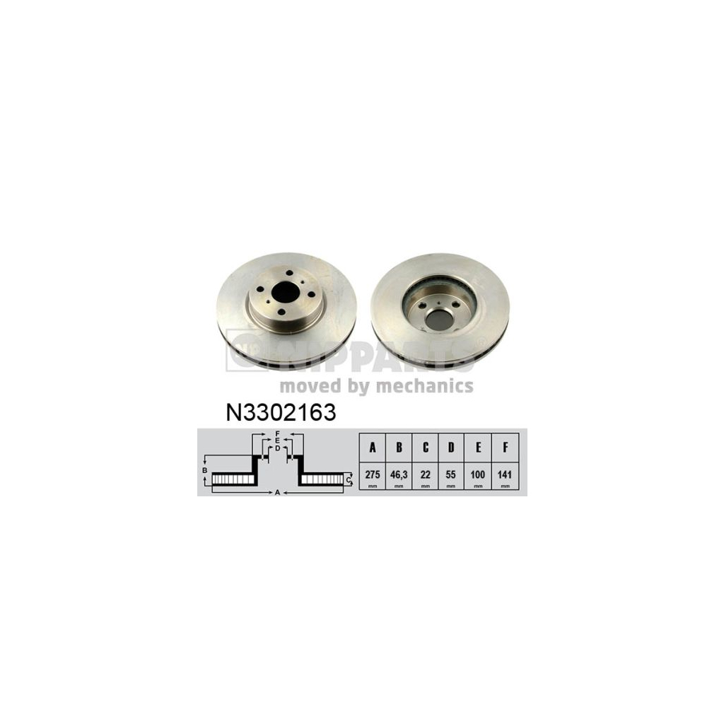 Гальмівний диск Nipparts N3302163 - зображення 1