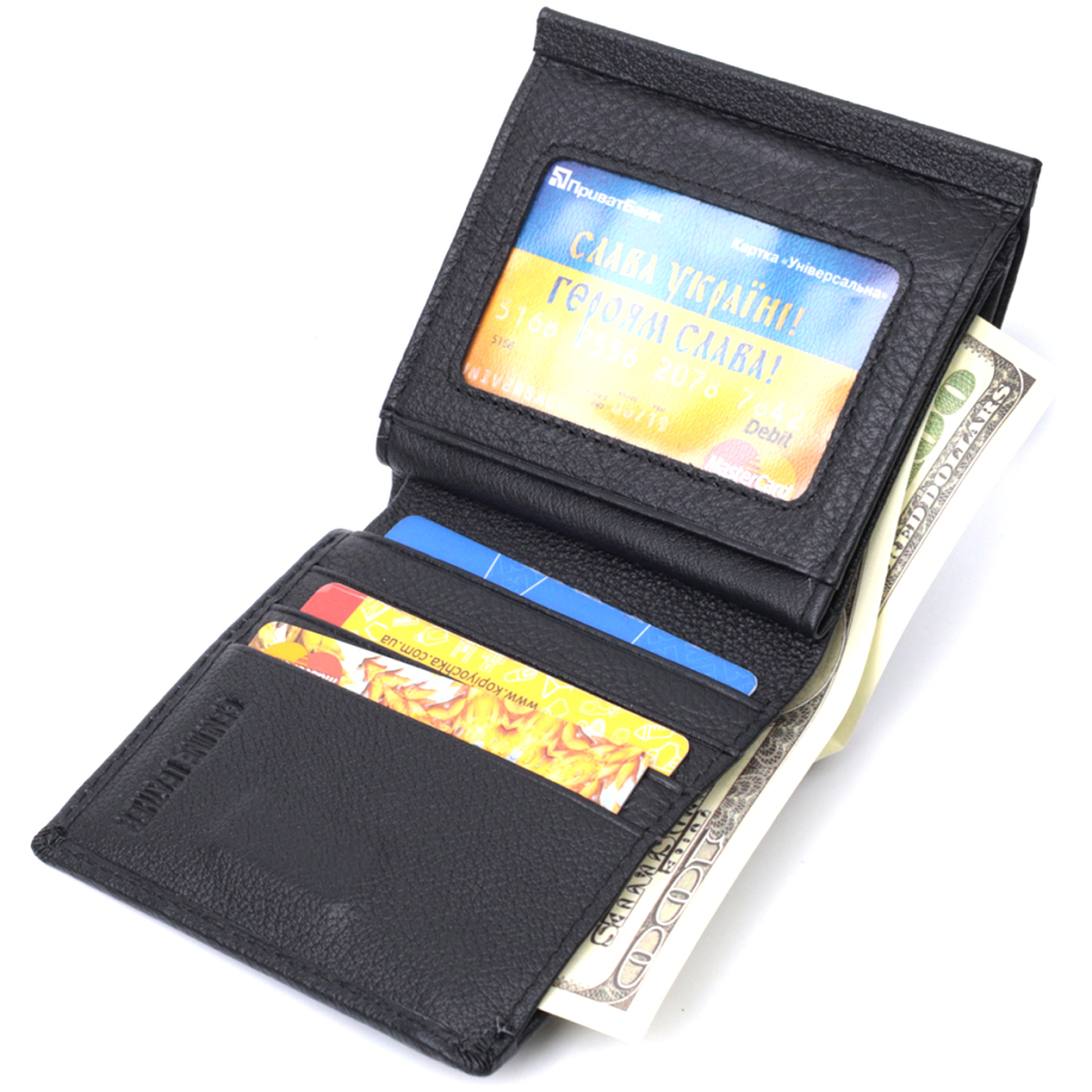 Гаманець ST Leather З натуральної шкіри Чорний (22719) - зображення 8