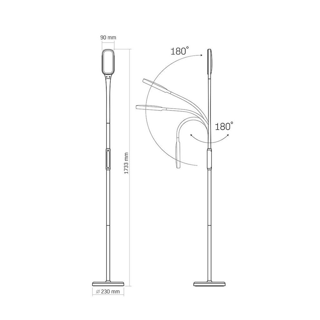 Торшер Videx LED торшер підлоговий білий14W 3000-5500K 220V (VL-TF07W) - изображение 6