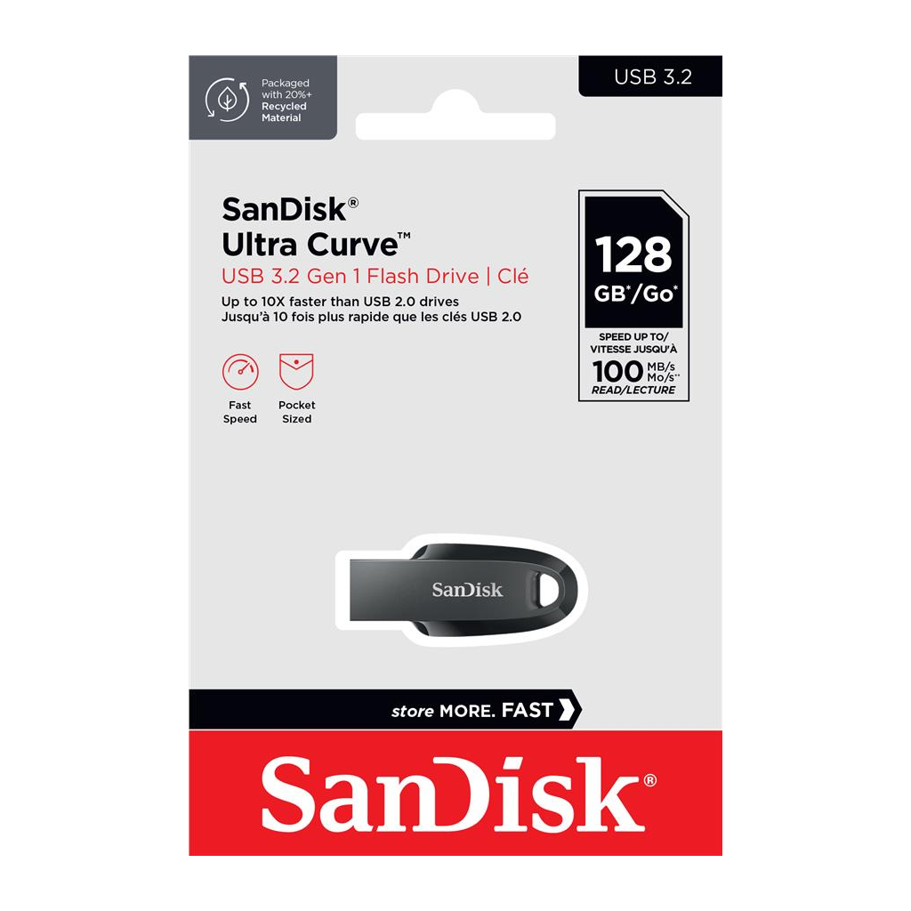 USB флеш накопичувач SanDisk 32GB Ultra Curve Black USB 3.2 (SDCZ550-032G-G46) - зображення 4