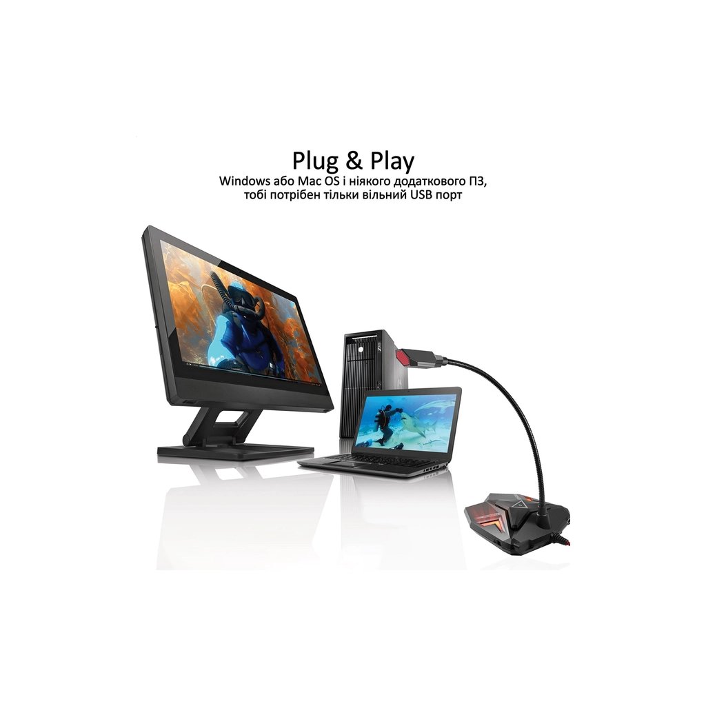 Мікрофон Promate Streamer LED USB Maroon (streamer.maroon) - изображение 8