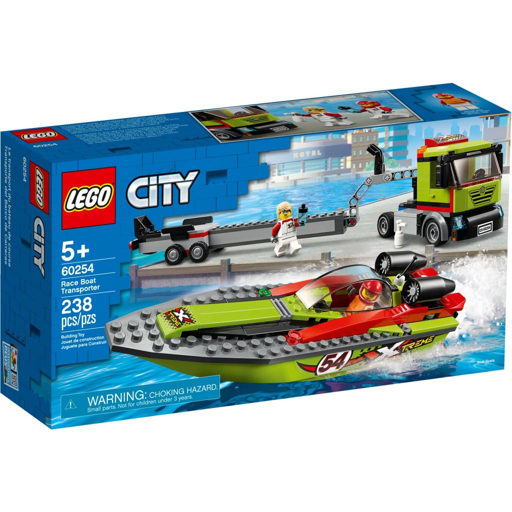 Конструктор LEGO City Great Vehicles Перевізник гоночного катера 238 деталей (60254) - зображення 1