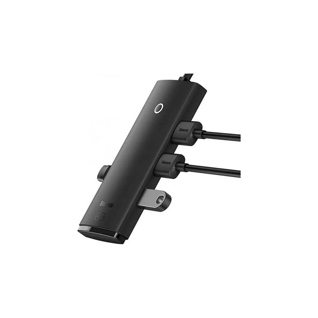 Концентратор Baseus USB 3.0 to 4xUSB 3.0 0.25m black (WKQX030001) - зображення 2