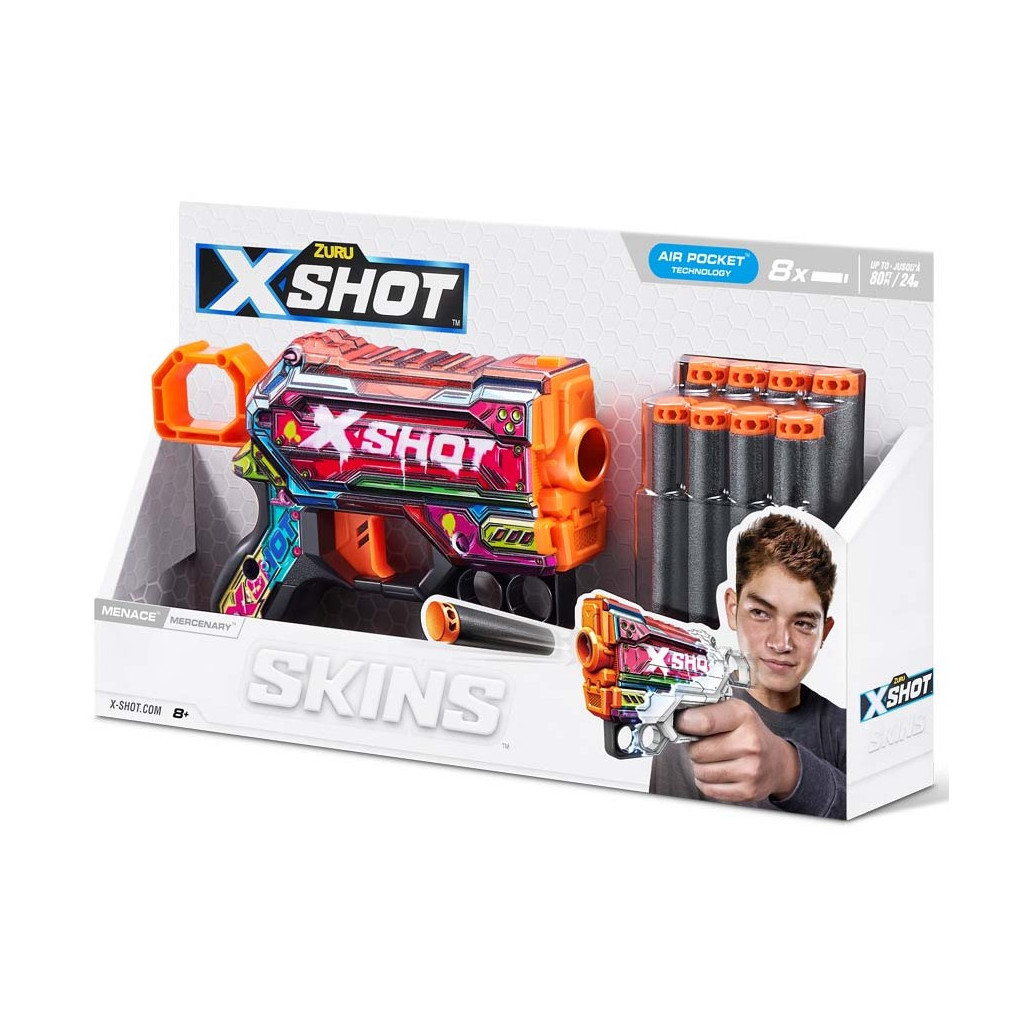 Іграшкова зброя Zuru X-Shot Швидкострільний бластер Skins Menace Mercenary (8 патронів) (36515P) - зображення 3