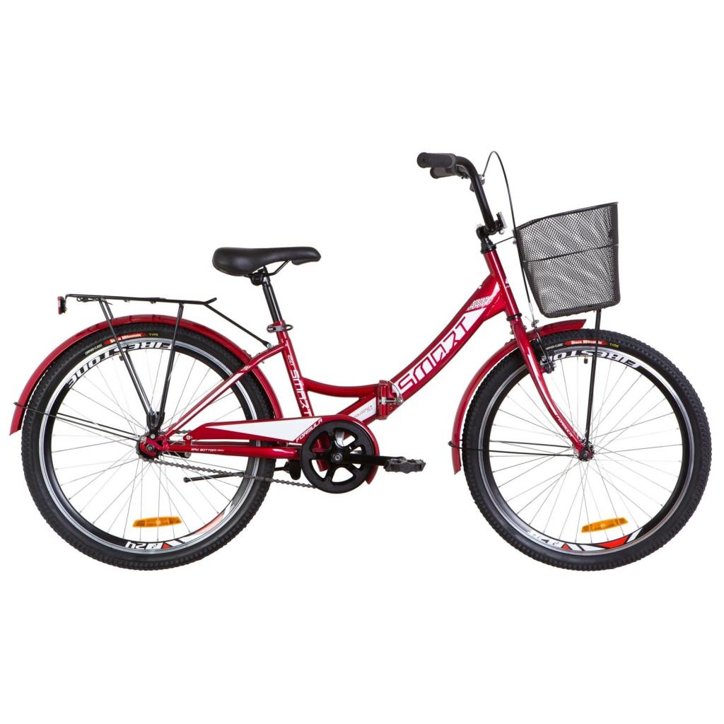 Велосипед Formula 24" SMART рама-15" 2019 червоний, багажник + кошик (OPS-FR-24-141) - зображення 1