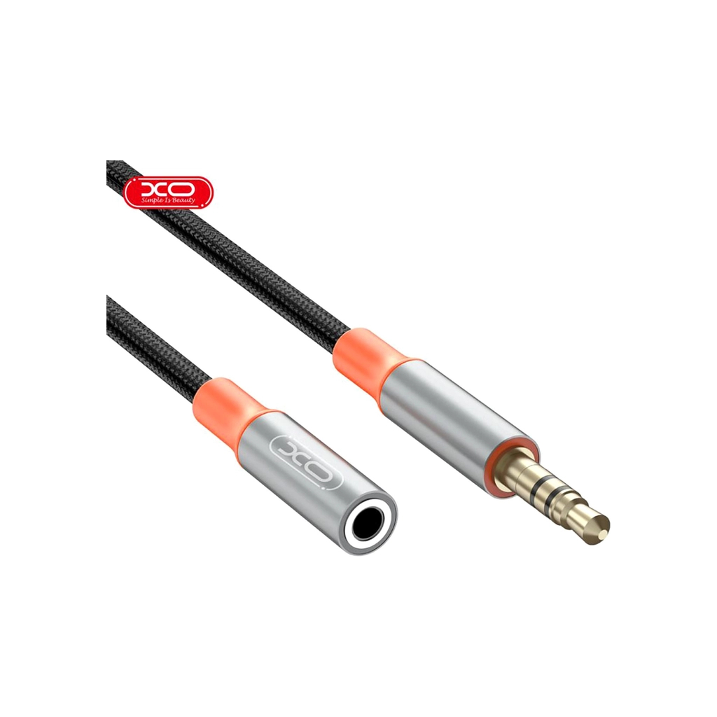 Кабель мультимедійний 3.5mm M to 3.5mm F 1.0m black XO (NB-R269A.black) - зображення 2
