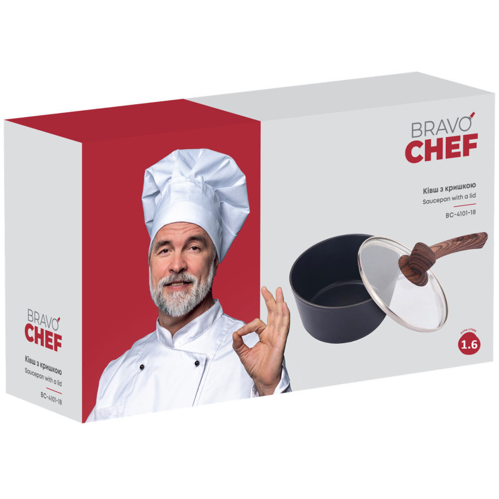 Ківш Bravo Chef класичний 1.6 л з кришкою (BC-4101-18) - зображення 5