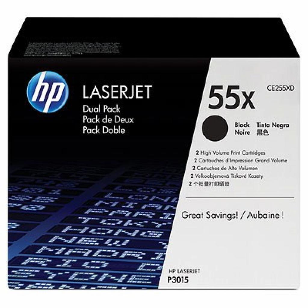 Картридж HP LJ 55XD P3015 series black(max) DUAL PACK (CE255XD) - зображення 1