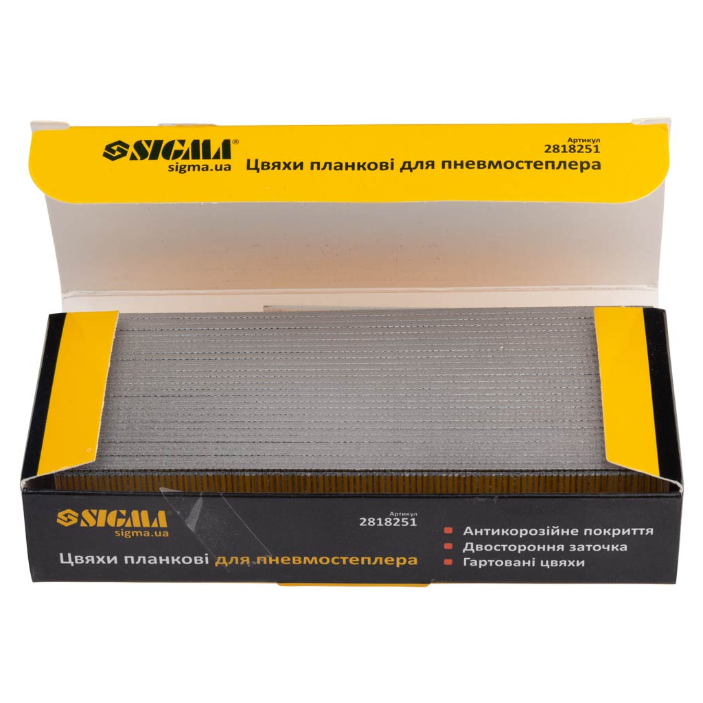 Цвяхи Sigma планкові 25x1.25x1мм для пневмостеплера 5000шт (2818251) - изображение 3