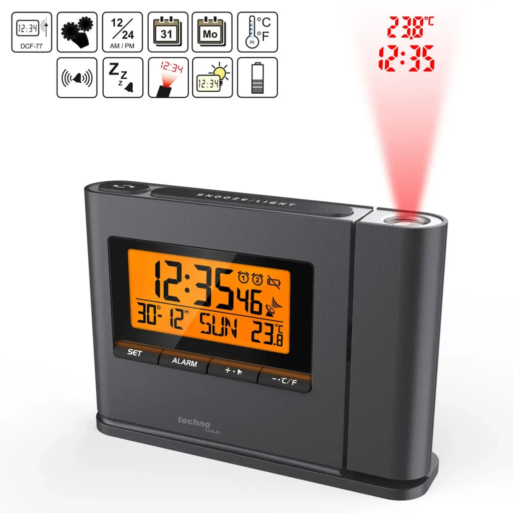 Настільний годинник Technoline WT519 проекційний Anthracite (DAS301811) - зображення 7