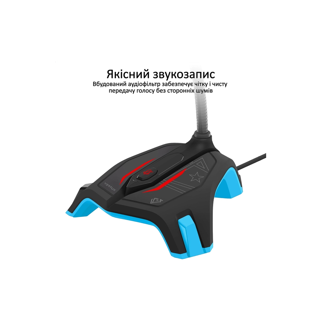Мікрофон Vertux Streamer-2 LED USB Blue (streamer-2.blue) - зображення 2