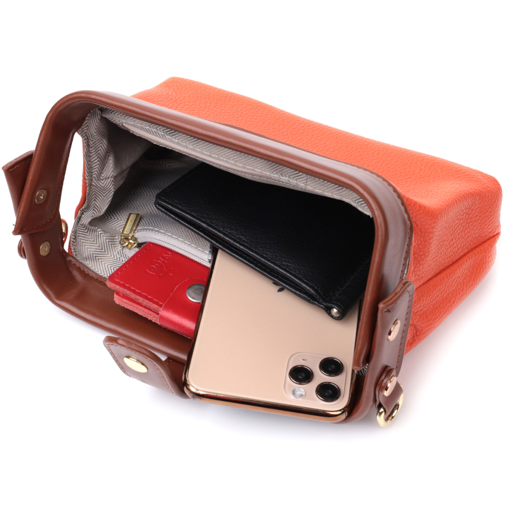 Сумка Vintage З натуральної шкіри Помаранчева (22424) - зображення 8