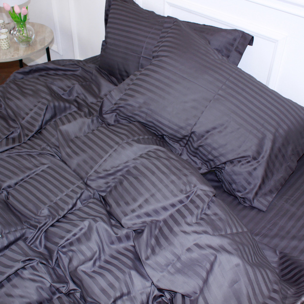 Постільна білизна MirSon Satin 30-0012DarkGray 160х220 Сімейний (2200005252017) - зображення 5