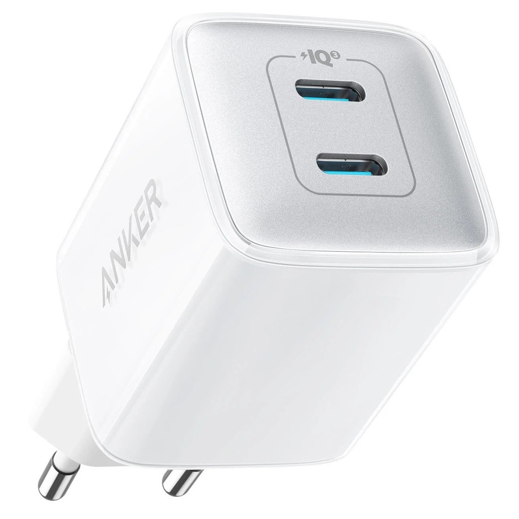 Зарядний пристрій Anker PowerPort 521 Nano Pro - 40W 2xUSB-C PIQ3.0 White (A2038G21) - зображення 1