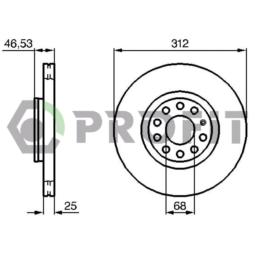 Гальмівний диск Profit 5010-1707 - зображення 1