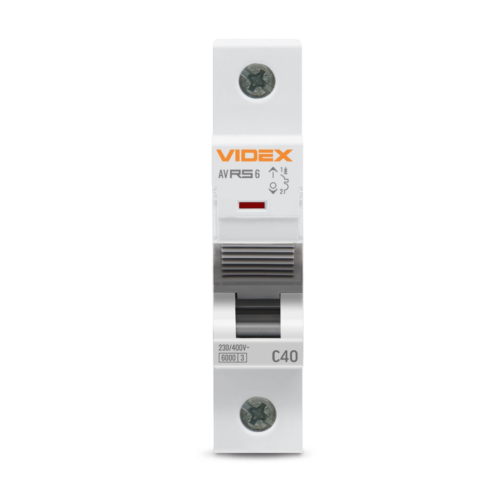 Автоматичний вимикач Videx RS6 RESIST 1п 40А 6кА С (VF-RS6-AV1C40) - изображение 2