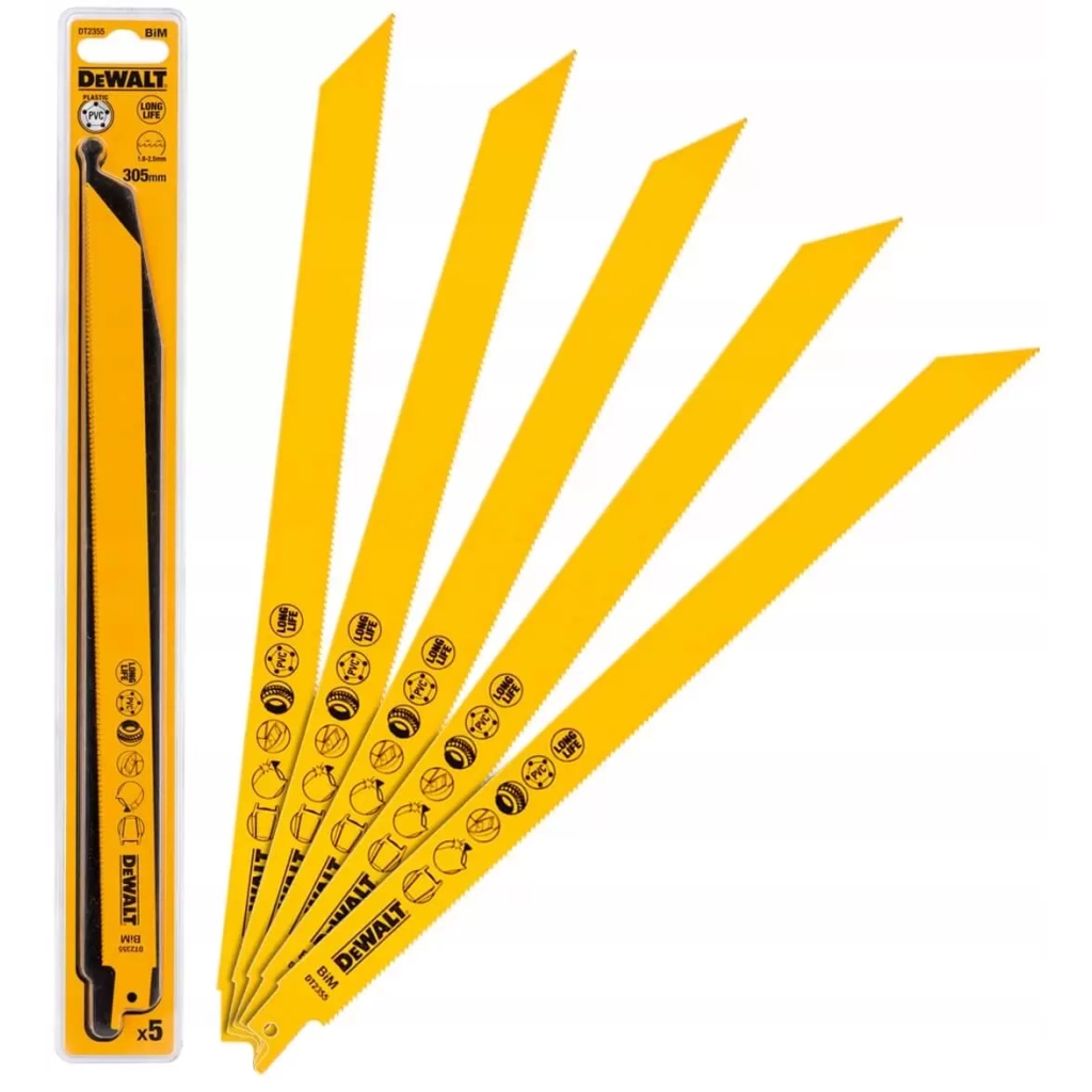 Полотно DeWALT для шабельних пилок, біметалічний, 305 мм, 10-14 TPI, 5 шт (DT2355) - изображение 3